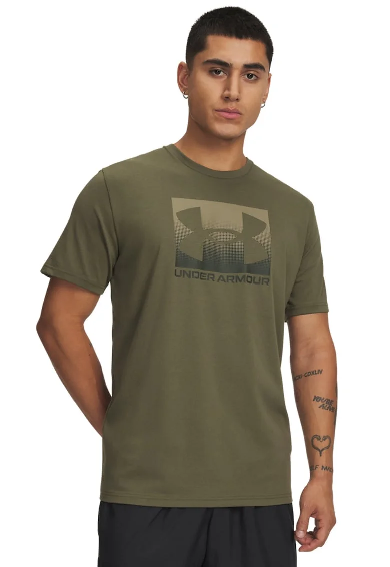 Tricou lejer cu logo Boxed, Kaki inchis