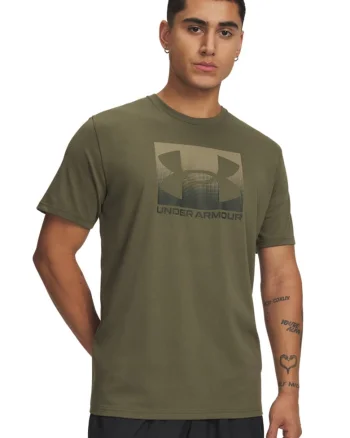 Tricou lejer cu logo Boxed, Kaki inchis