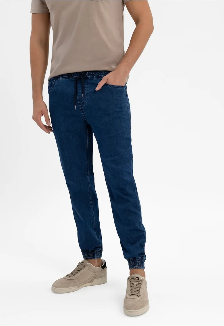 Blugi jogger barbati cu talie ajustabila, regular fit, 5 buzunare,  D-Rogger, albastru inchis, Albastru inchis