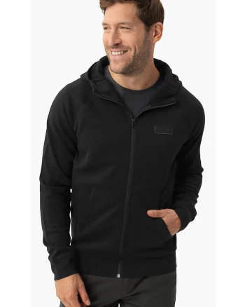 Hanorac cu gluga, cu fermoar, cu buzunare aplicate, regular fit,  B-Andre, negru, Negru