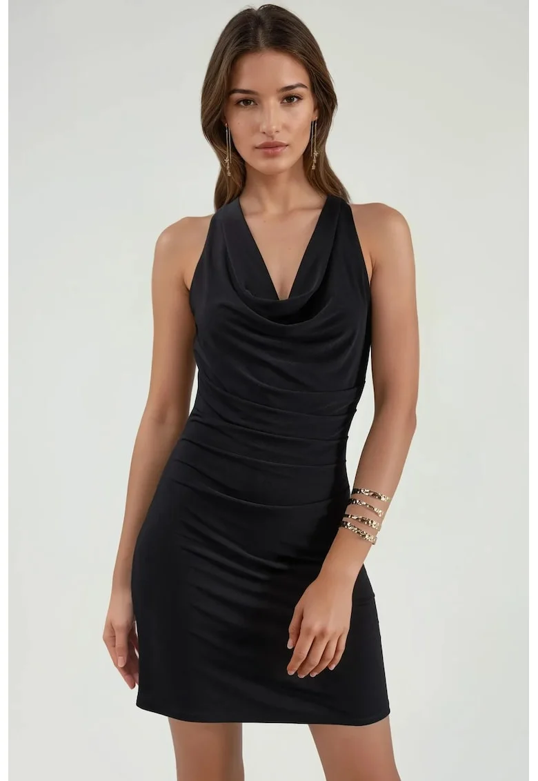 Rochie Mini dama,  Negru, Jerseu
