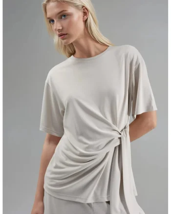 Tricou dama  guler rotund, croiala lejera, jerseu