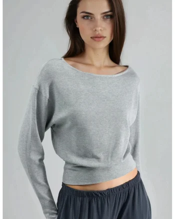 Bluza dama,  elastica, gri, jerseu