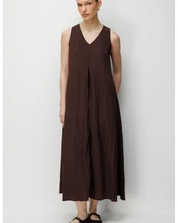 Rochie maxi dama,  decolteu in V, maro