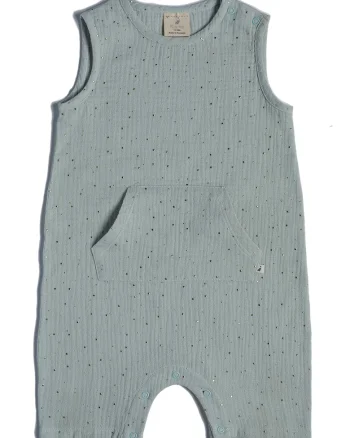 Salopeta de bumbac organic cu buzunar kangaroo, Verde menta