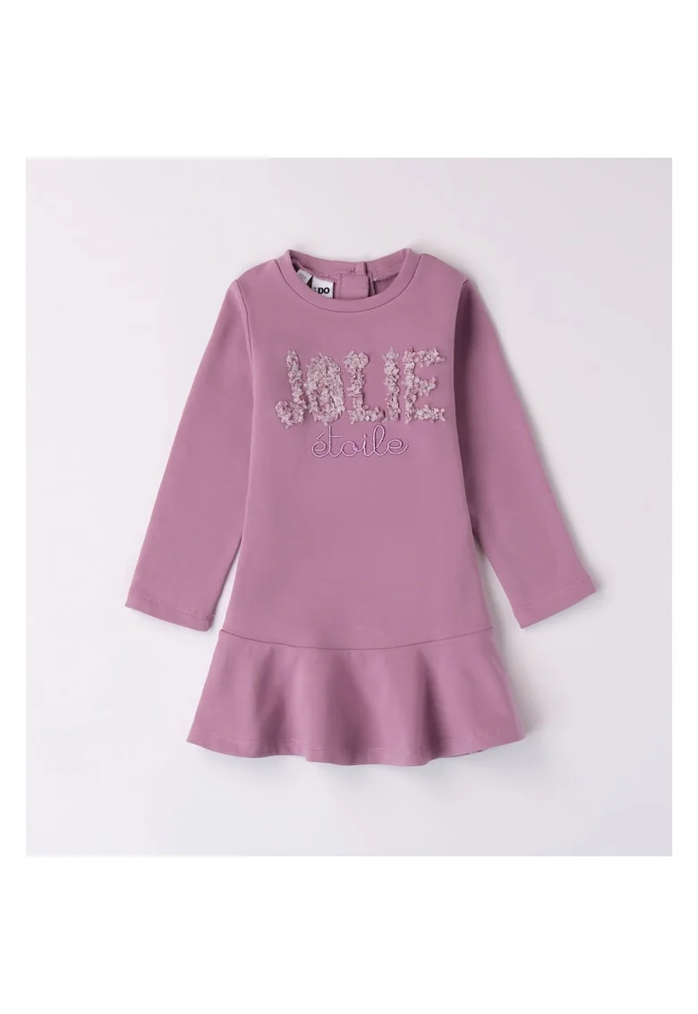 Rochie fete cu imprimeu bradut 4.7566, bumbac, Mov