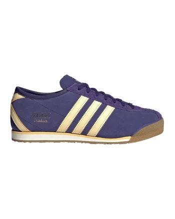 Pantofi sport Italia 70s de piele intoarsa, Auriu/Albastru inchis