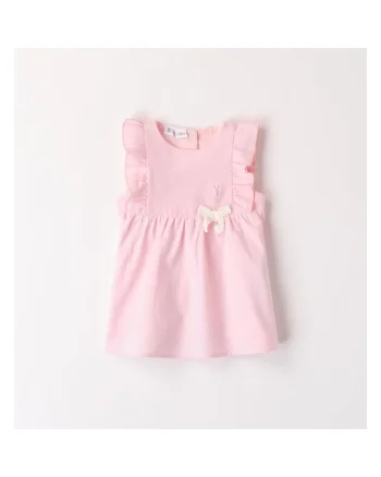 Rochie din in cu fundita pentru fetite,  4.8134, Roz