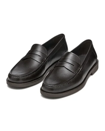 Pantofi loafer de piele, Maro inchis