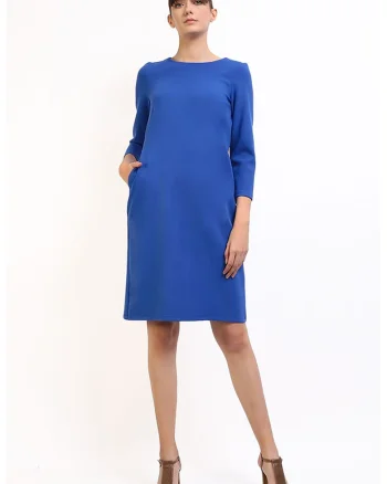 Rochie dreapta cu buzunare, Albastru royal