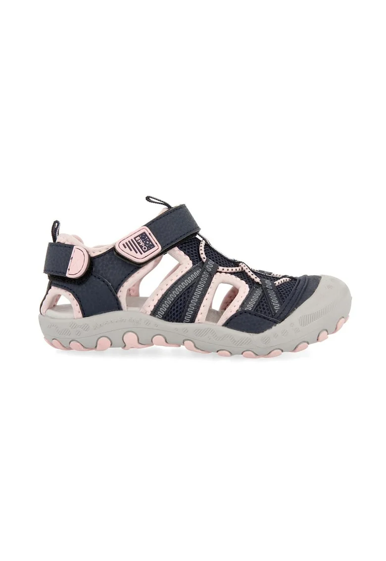 Sandale cu segmente cu inchidere velcro Mazatlan 47402, Roz pastel/Bleumarin