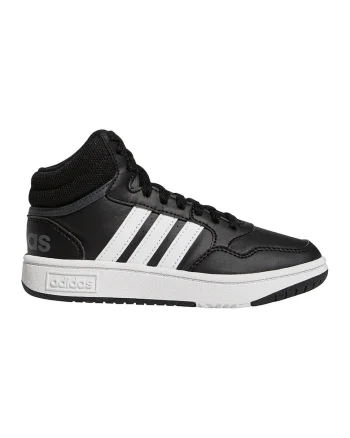 Pantofi sport mid-high din piele ecologica Hoops, Alb/Negru