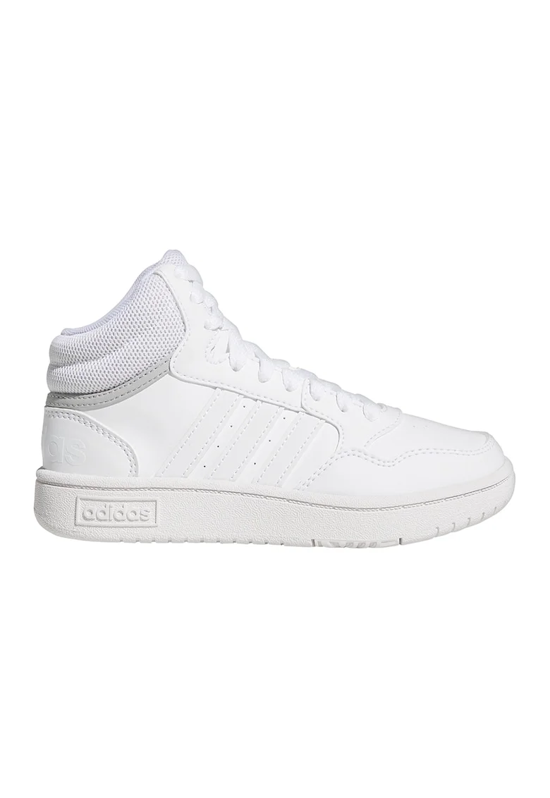Pantofi sport mid-high din piele ecologica Hoops, Alb optic