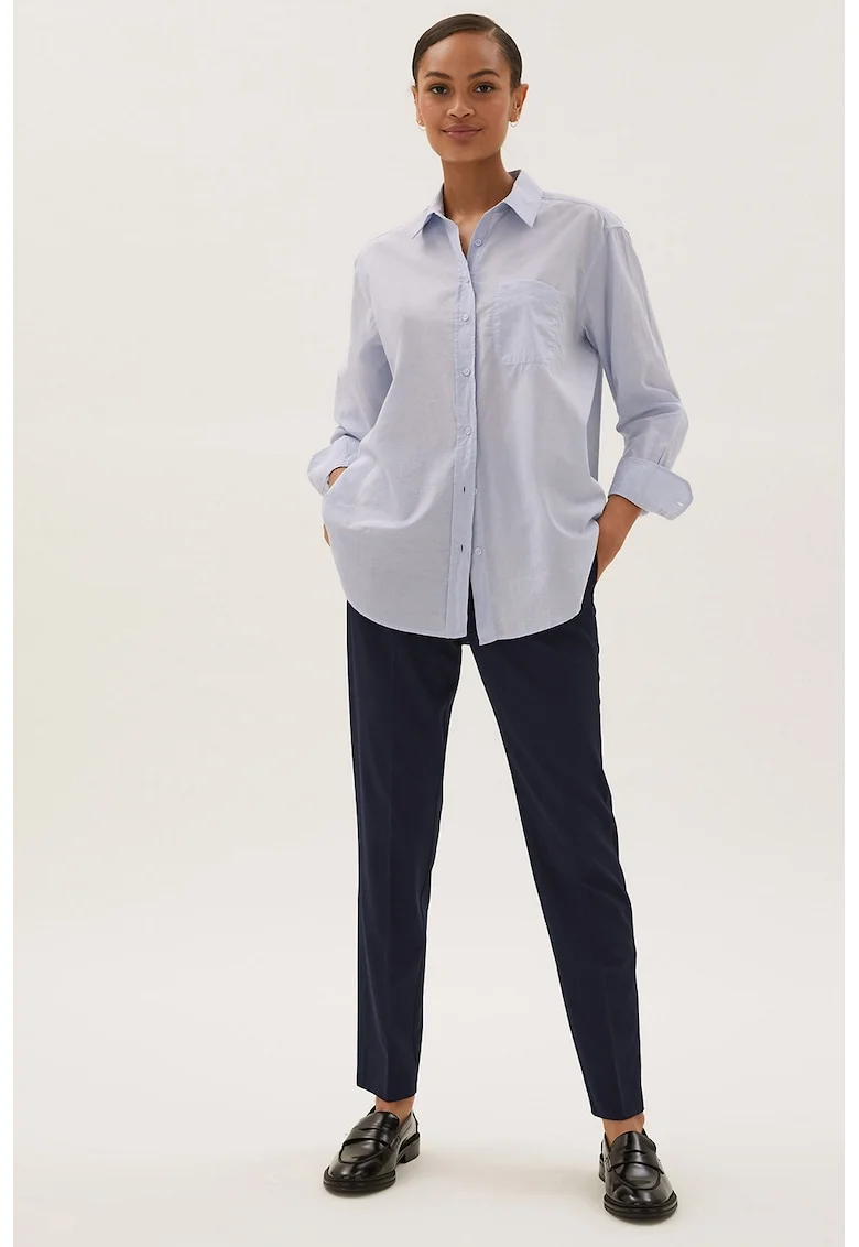 Pantaloni crop slim fit, Bleumarin