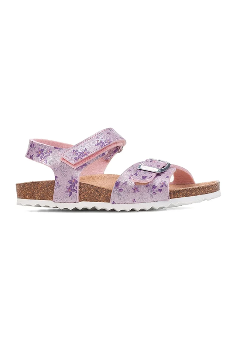 Sandale de piele ecologica cu imprimeu floral Adriel, Lila