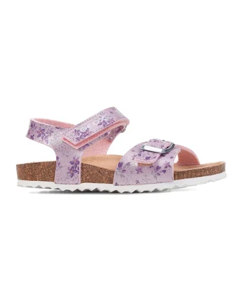 Sandale de piele ecologica cu imprimeu floral Adriel, Lila