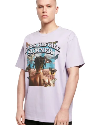 Tricou unisex supradimensionat cu imprimeu grafic si text, Lila