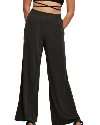 Pantaloni din amestec de modal cu croiala ampla, Negru
