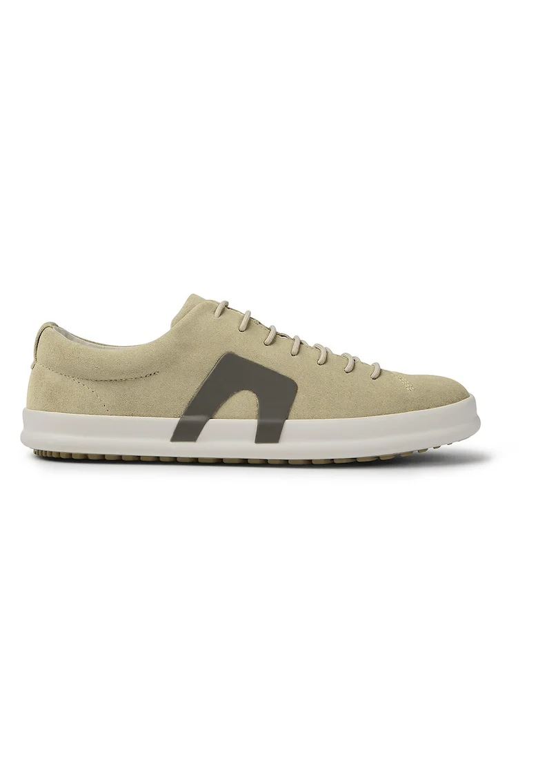 Pantofi sport de piele nabuc Chasis, Bej