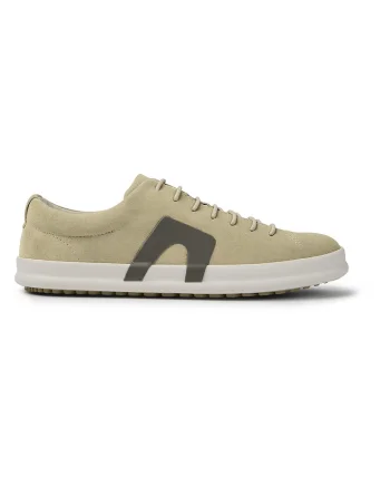 Pantofi sport de piele nabuc Chasis, Bej