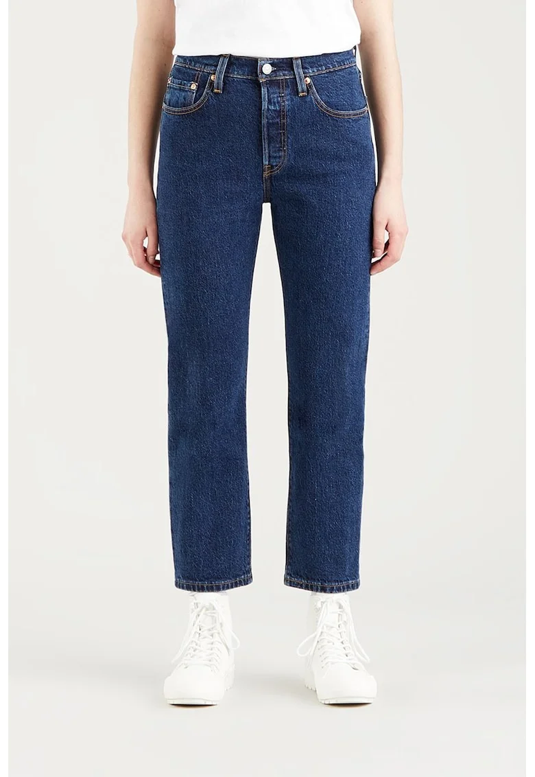 Blugi crop cu croiala dreapta 501®, Albastru indigo