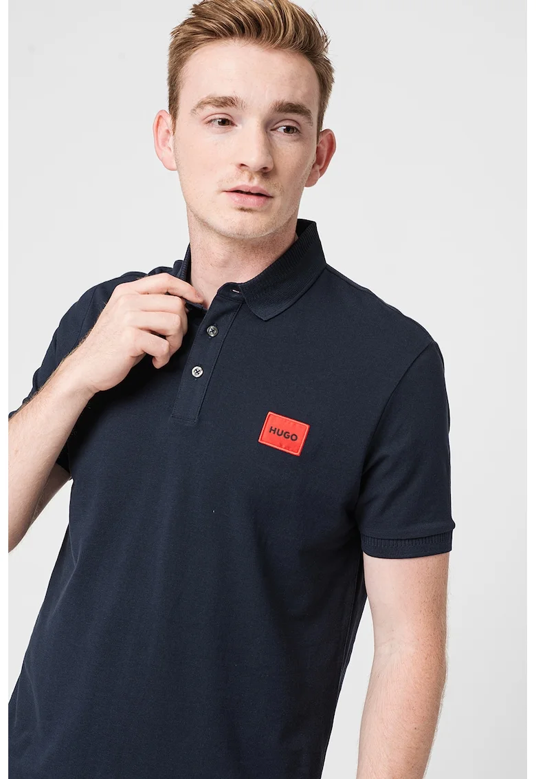 Tricou polo slim fit Dereso, Bleumarin