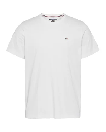 Tricou de bumbac organic cu decolteu la baza gatului, Alb