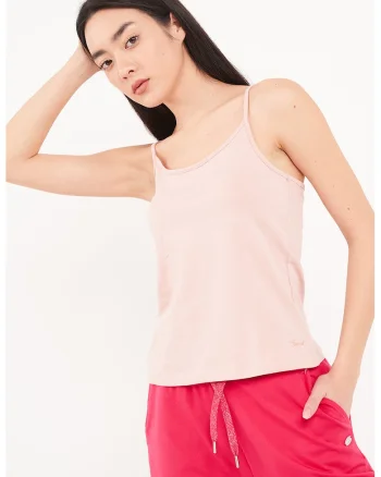 Top cu decolteu rotund, Roz pastel
