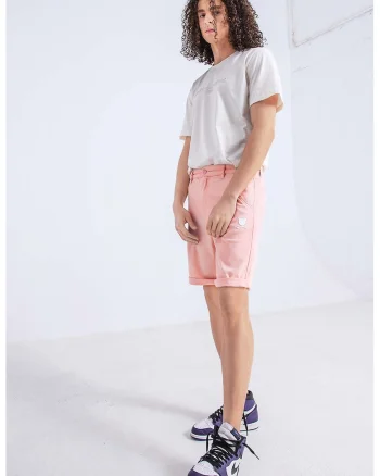 Bermude unisex cu buzunare oblice, Roz pastel