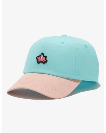 Sapca ajustabila unisex de bumbac, Albastru aquamarin/Piersica