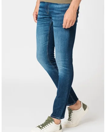 Blugi skinny cu aspect decolorat Miami, Albastru inchis