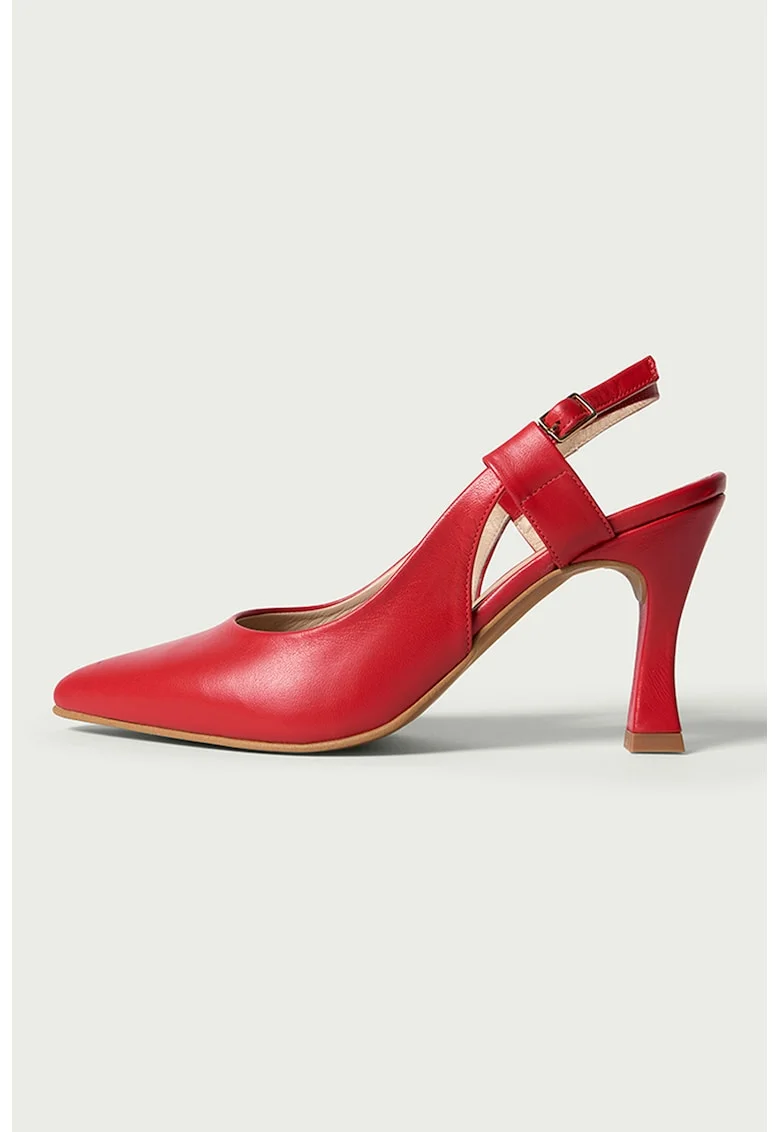 Pantofi slingback de piele, Rosu