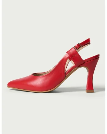 Pantofi slingback de piele, Rosu