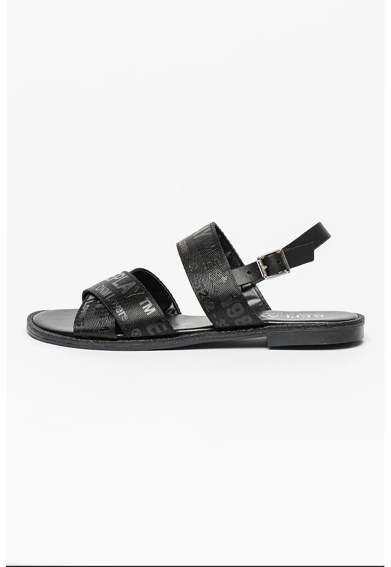 Sandale textile slingback Nairobi, Negru