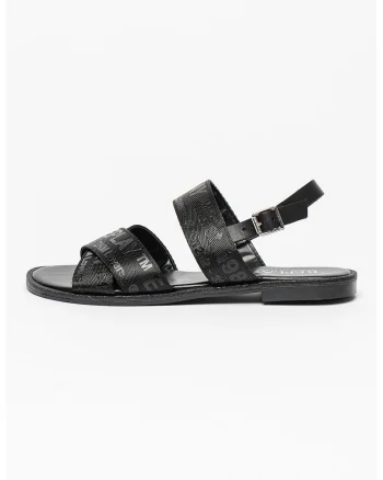 Sandale textile slingback Nairobi, Negru
