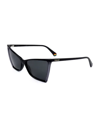 Ochelari de soare cat-eye cu lentile polarizate, Negru