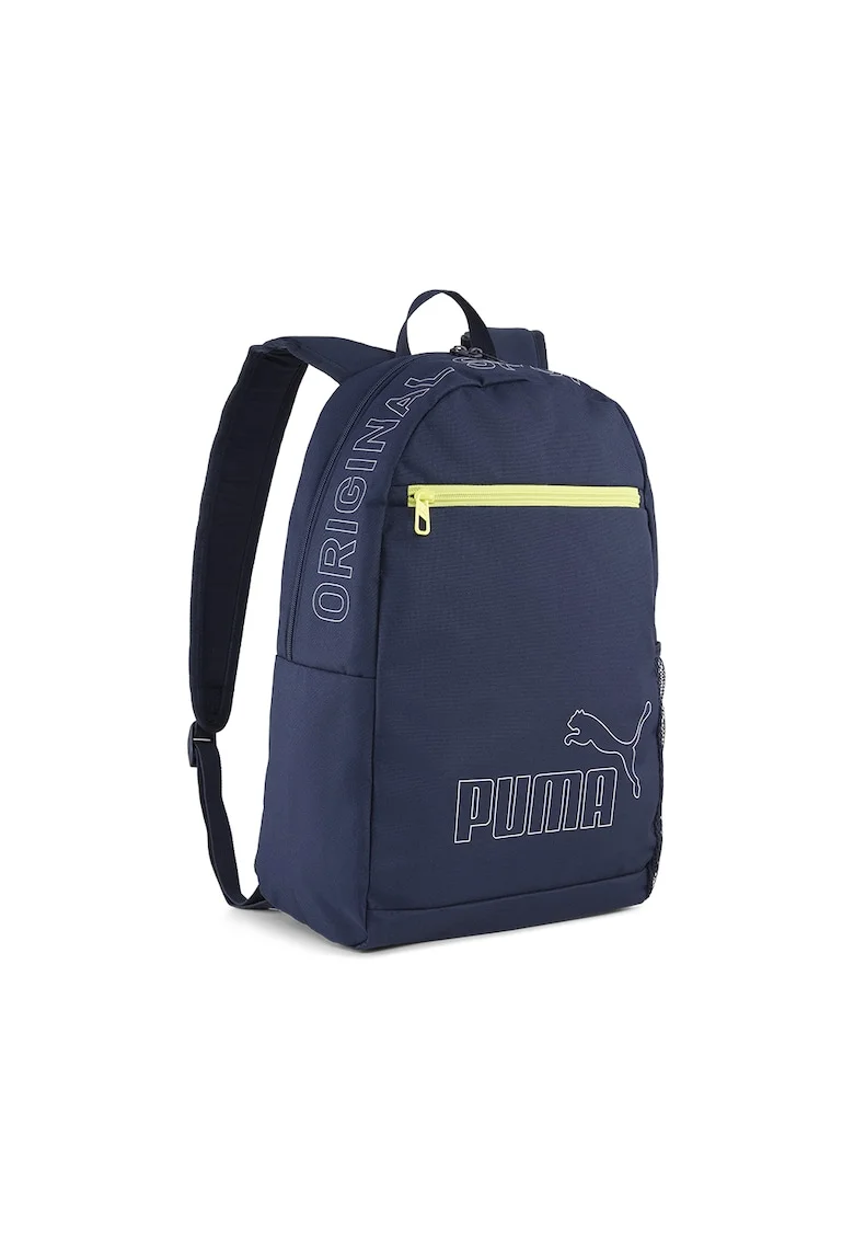 Rucsac cu imprimeu logo Phase II, Albastru ultramarin/Verde lime