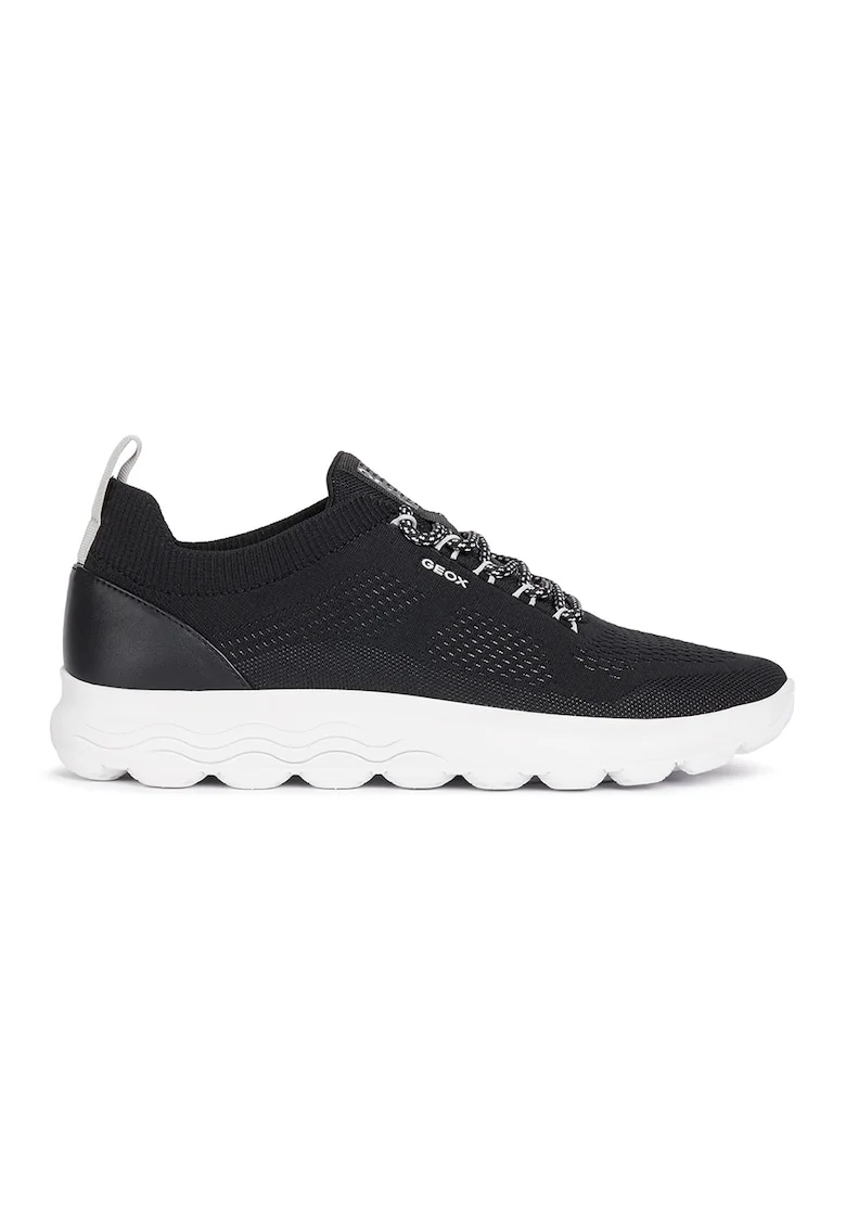 Pantofi sport din plasa tricotata cu logo, Negru stins