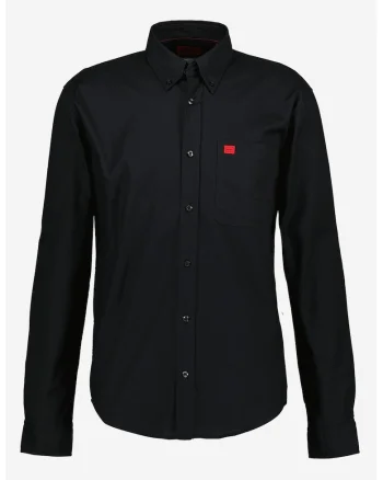 Camasa slim fit cu buzunar pe piept Evito, Negru