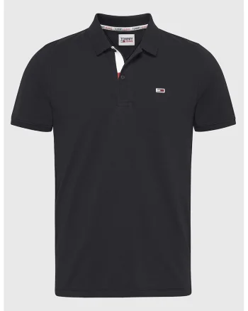Tricou polo de bumbac organic cu logo, Negru