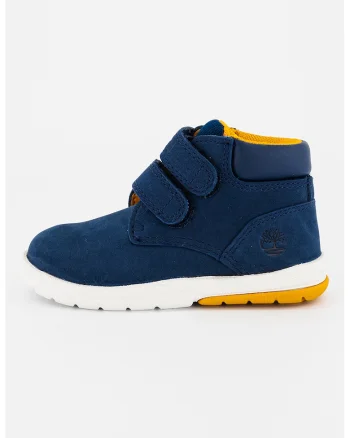Ghete de piele nabuc cu velcro, Bleumarin