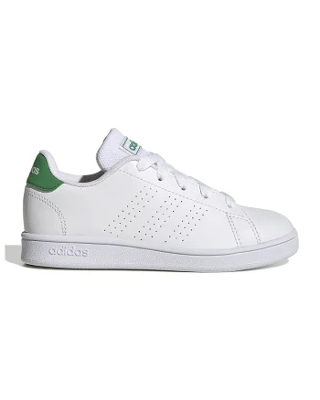 Pantofi sport de piele ecologica Advantage, Alb/Verde