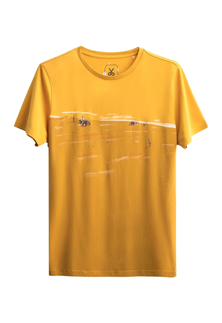 Tricou unisex regular fit de bumbac, Galben