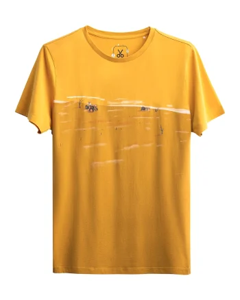 Tricou unisex regular fit de bumbac, Galben