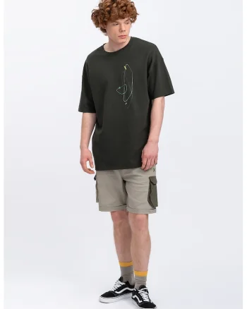 Tricou cu imprimeu abstract Plabo, Gri antracit