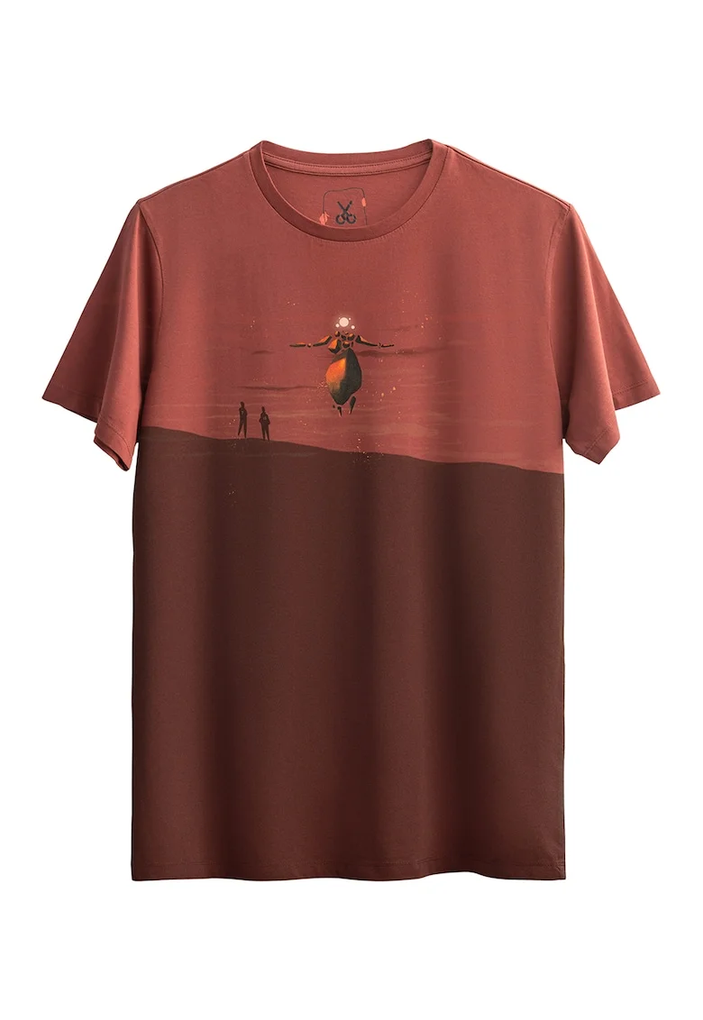 Tricou unisex cu imprimeu grafic, Rosu