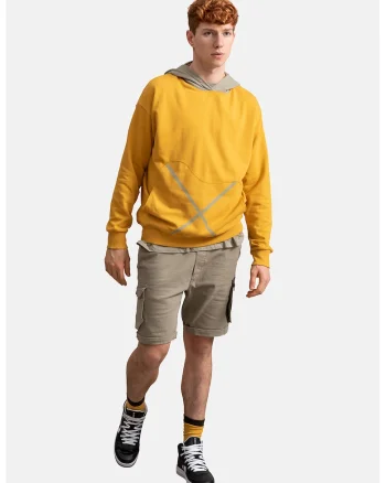 Hanorac unisex cu buzunar kangaroo, Galben sofran