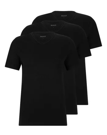 Set de tricouri de casa cu decolteu in V - 3 piese, Negru