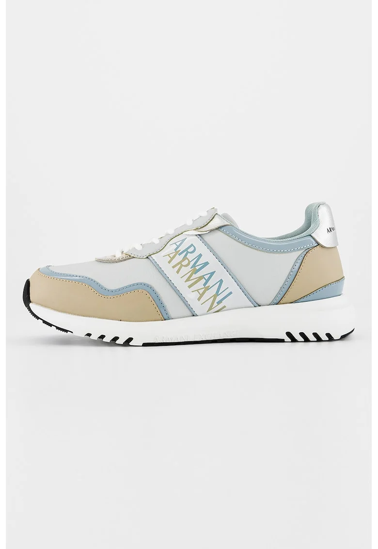 Pantofi sport cu detalii logo, Gri/Albastru deschis