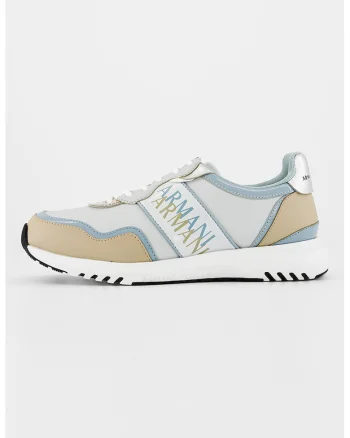 Pantofi sport cu detalii logo, Gri/Albastru deschis